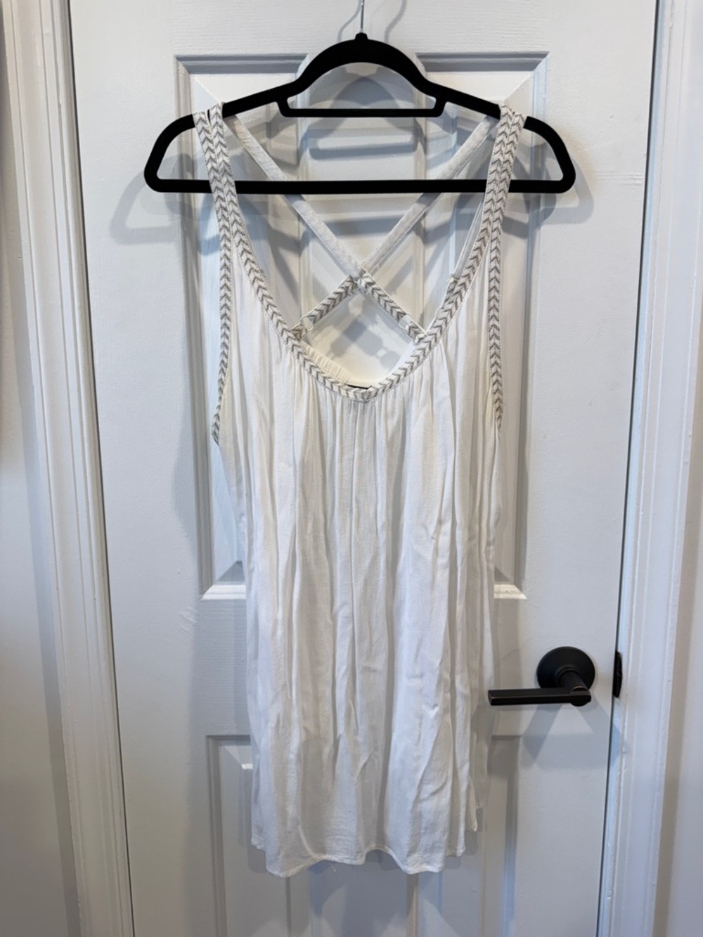 White Braided Strappy Tank top